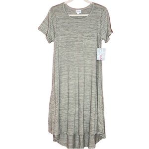 NWT LuLaRoe Carly Dress - Soft Gray Heathered Material Size S